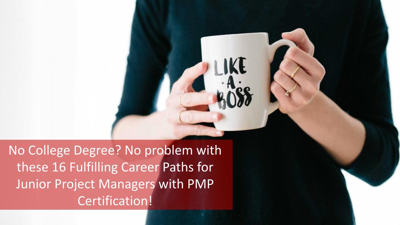 No College Degree? No problem with these 16 Fulfilling Career Paths for Junior Project Managers with PMP Certification! [Video]