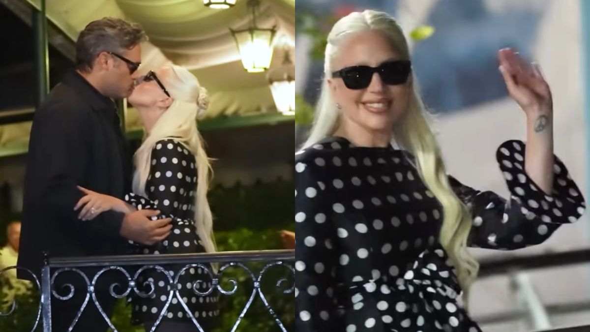 Lady Gaga Flaunts Her Engagement Ring At Venice Film Festival, Shares A Kiss With Fiance Michael Polanski [Video]