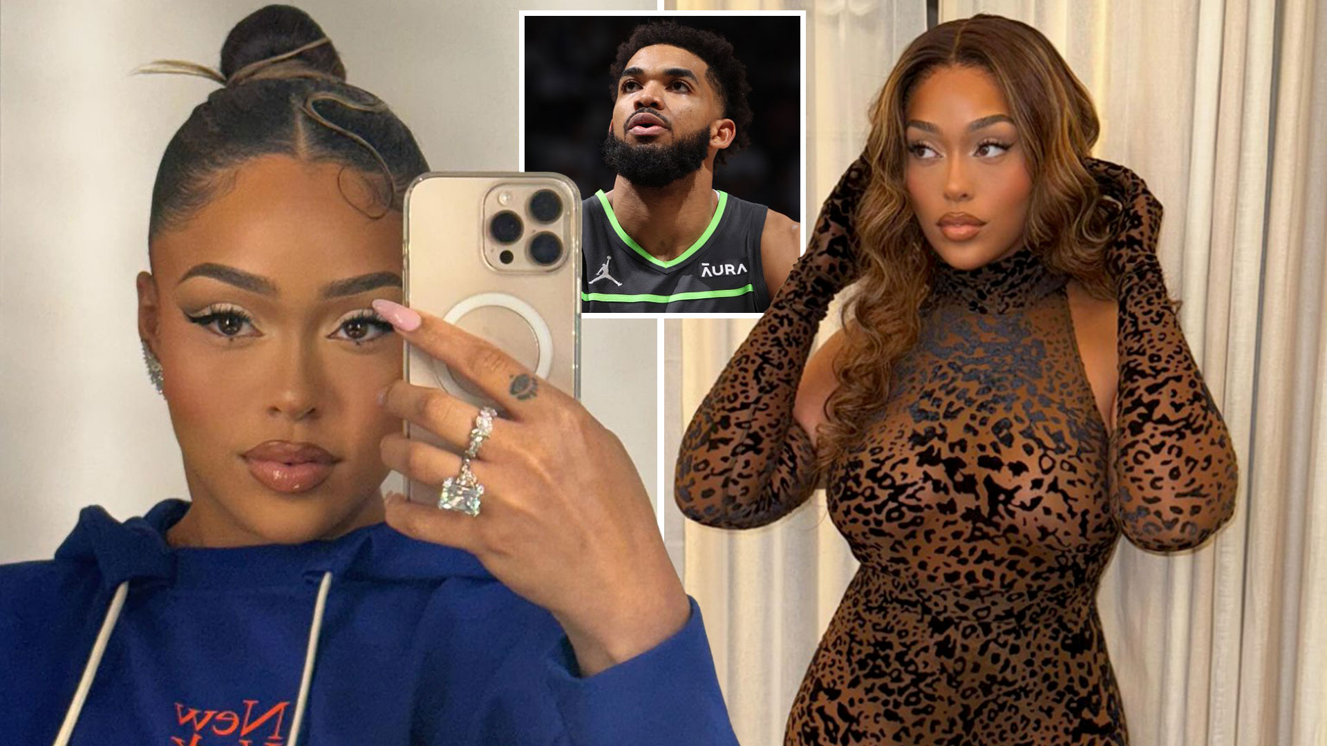 New Knicks star Karl-Anthony Towns’ girlfriend Jordyn Woods sparks engagement rumors as fans spot diamond ring in selfie [Video]