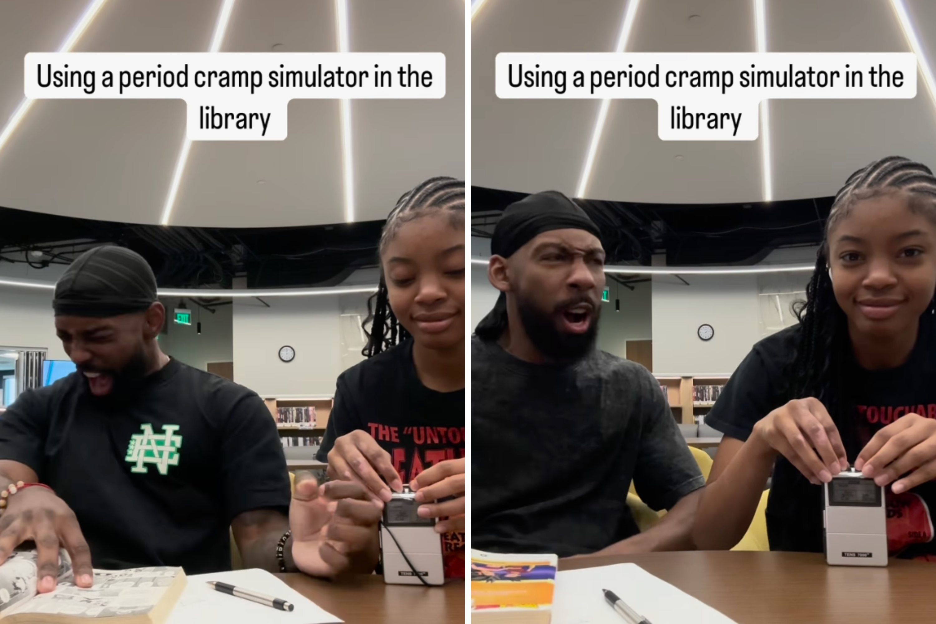 Men Try Period Cramp Simulator in Quiet Library, Goes As You’d Expect [Video]