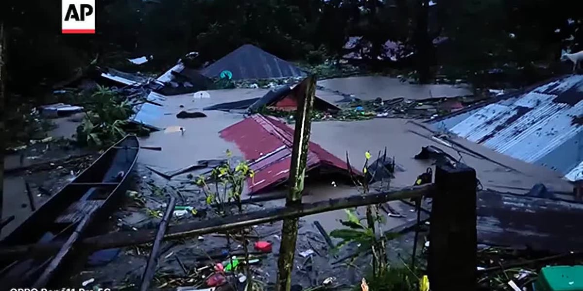 Tropical storm battering Philippines leaves at least 24 people dead in flooding and landslides [Video]