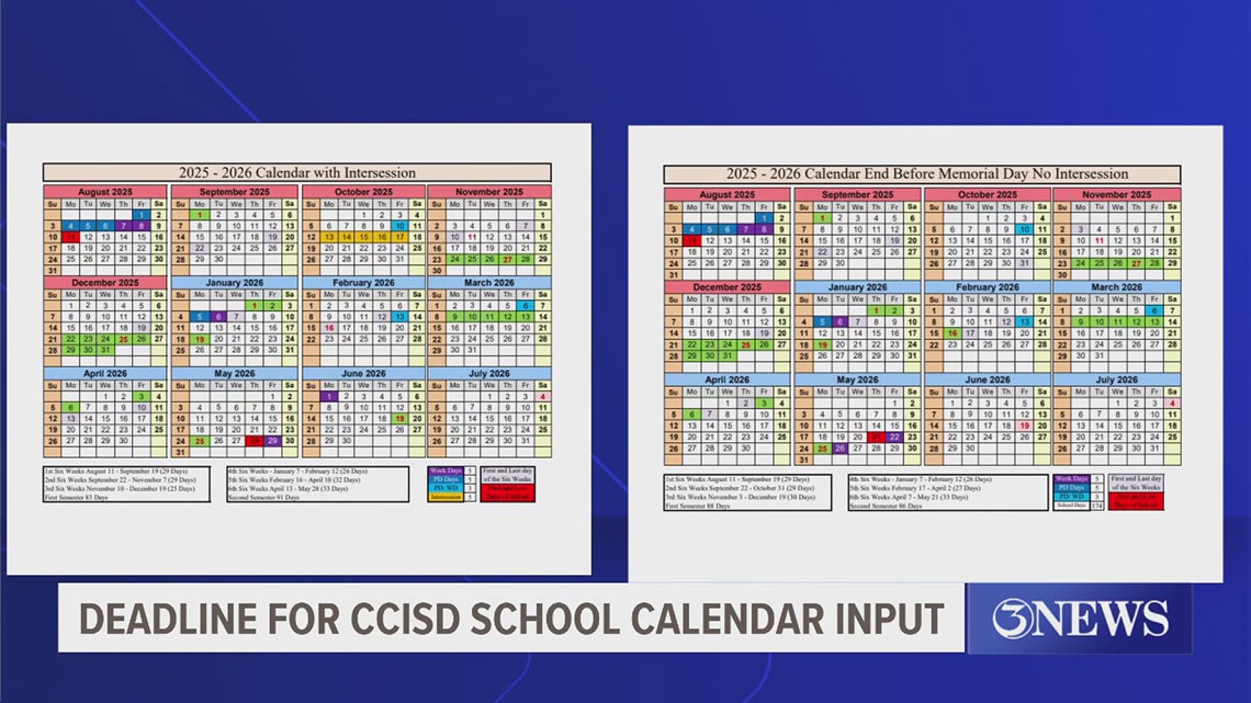 Deadline for CCISD school calendar input [Video]