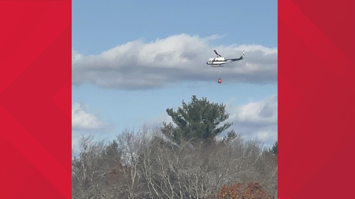 Firefighters battle brush fire on Conn./RI border [Video]