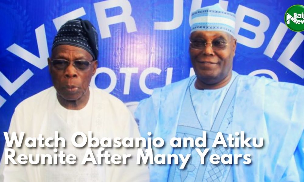 Watch Obasanjo And Atiku Reunite After Many Years [Video]