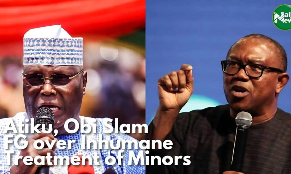 Atiku, Peter Obi Slam FG Over Inhumane Treatment Of Minors [Video]