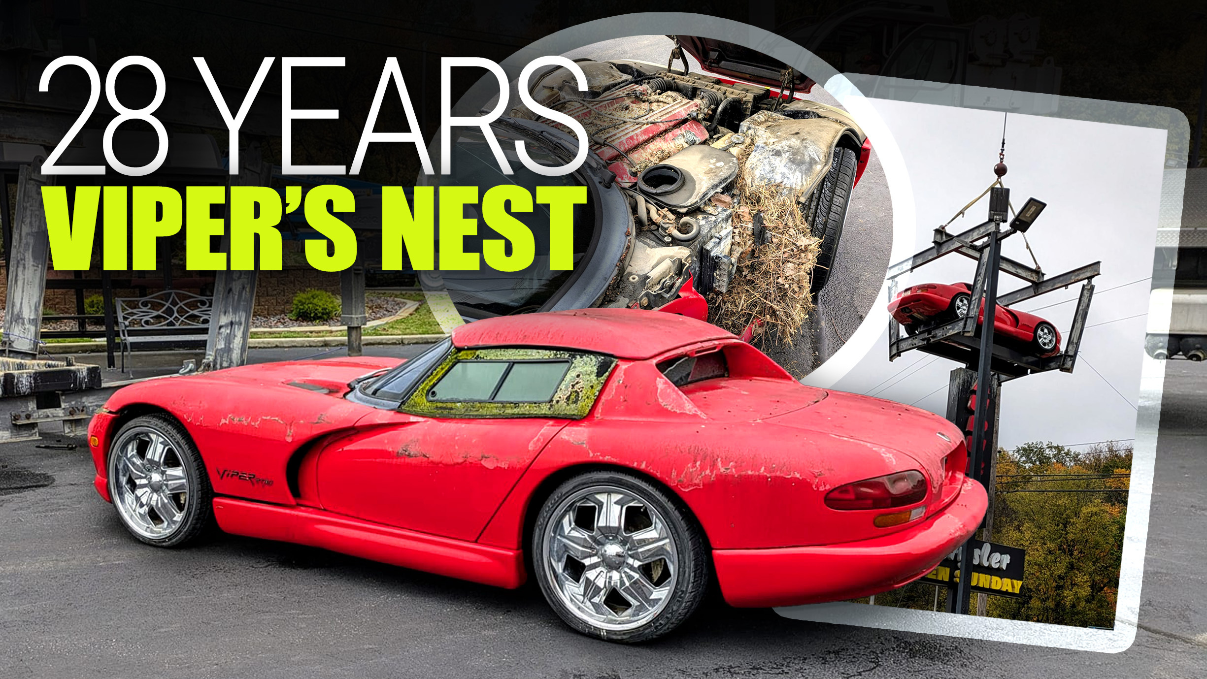 This Brand New Dodge Viper Spent 28 Years On Top Of A Dealer Sign [Video]