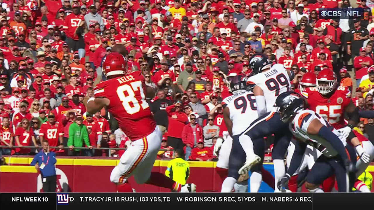 Kansas City Chiefs Tight End Travis Kelce’s Pivot Route Sparks 10-yard Reception vs. The Denver Broncos in First Quarter [Video]