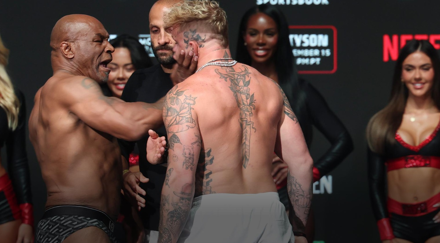 Mike Tyson Slaps Rival Jake Paul During Weigh-In as Both Are Dragged Apart in Heated Final Face-Off Ahead of Blockbuster Boxing Bout [Video]