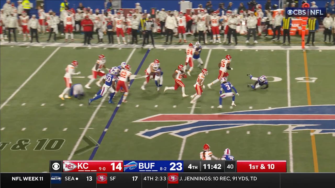 Running Back Kareem Hunt’s 17-Yard Run gets Kansas City Chiefs into Buffalo Bills Territory in Fourth Quarter [Video]