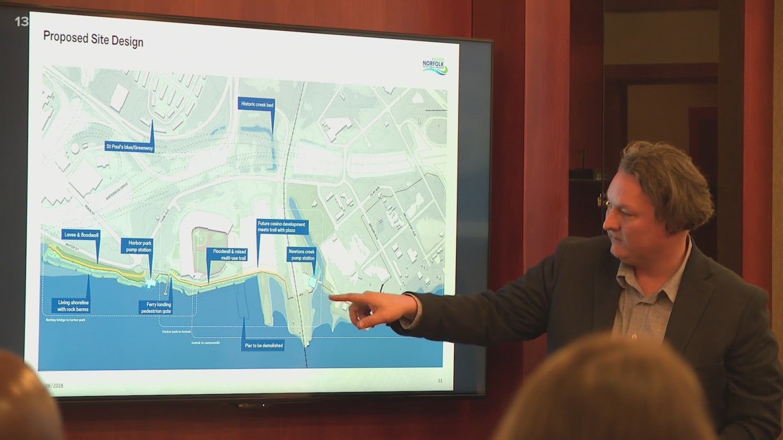 Norfolk holds public meeting on floodwall designs [Video]