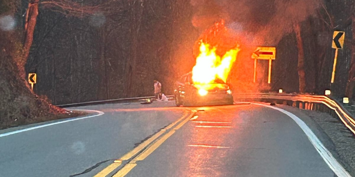 Fiery crash reported on State Route 243 [Video]