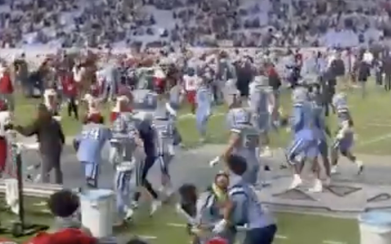 VIDEO: Brawl Breaks Out on Field After NC State Win Over UNC [Video]