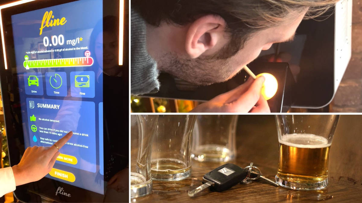 UK pub debuts first interactive breathalyser to help tackle drink-driving during festive… [Video]