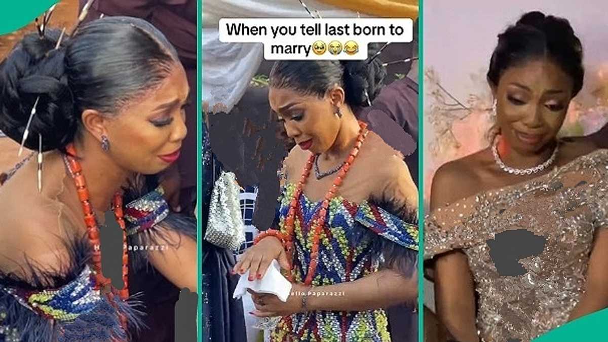 Nigerian Bride Cries Throughout Traditional and White Wedding: “She’s The Last Born” [Video]