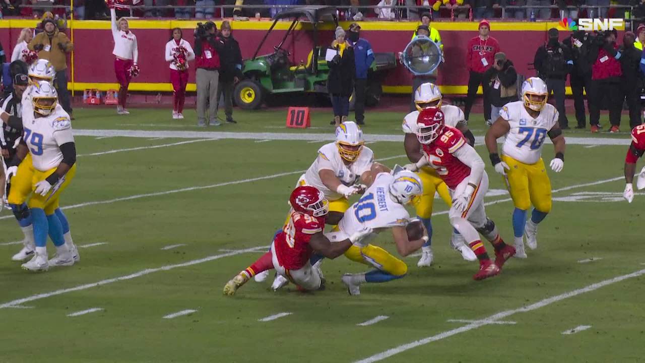 Kansas CIty Chiefs Defensive Tackle Tershawn Wharton Sacks Los Angeles Chargers Quarterback Justin Herbert [Video]