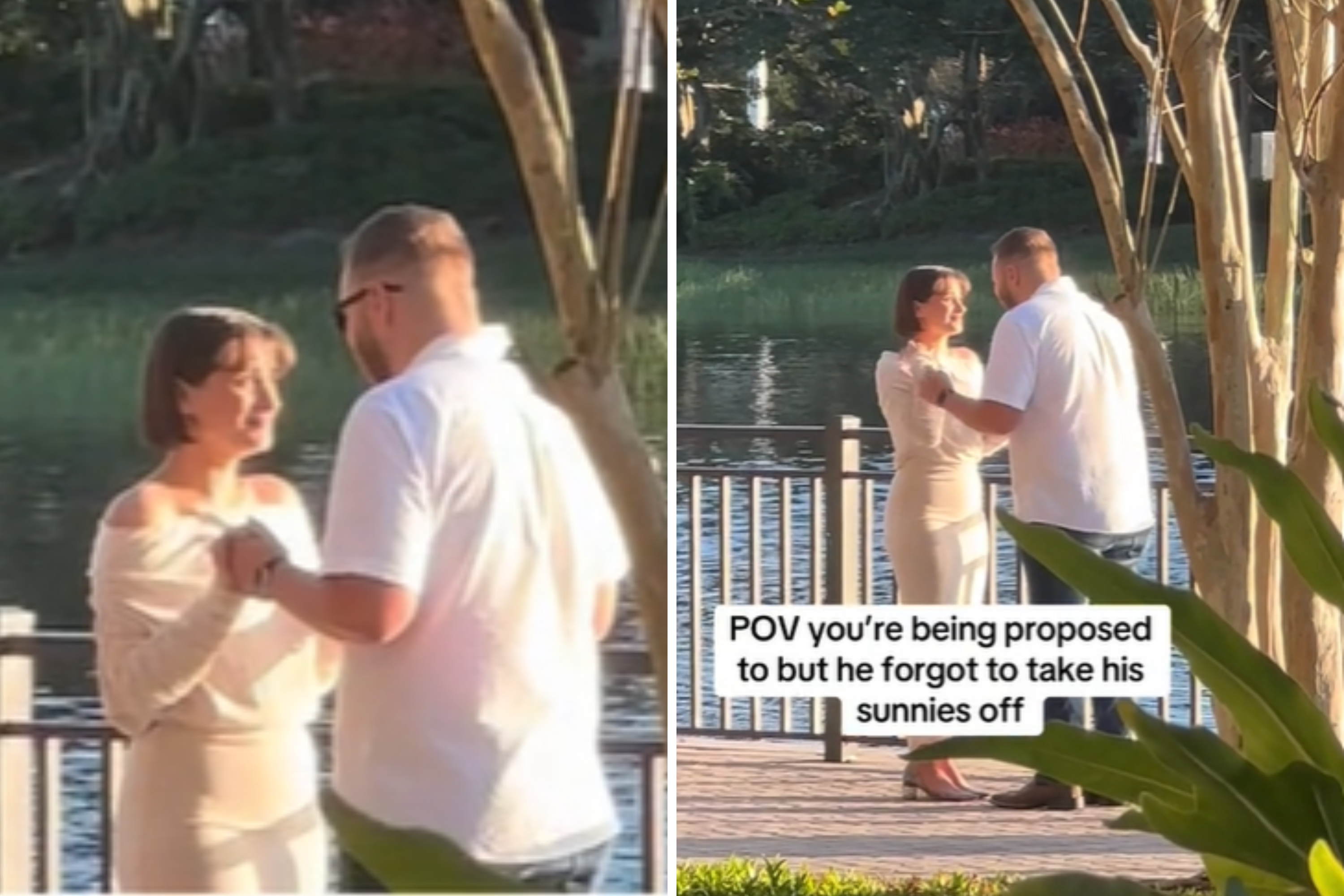 As Boyfriend Proposes, Woman Looks at Him and Realizes Something Is Wrong [Video]