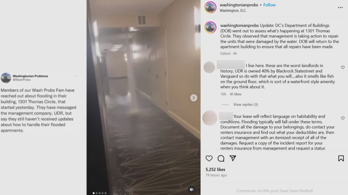 Northwest DC apartment residents complain about flooding [Video]