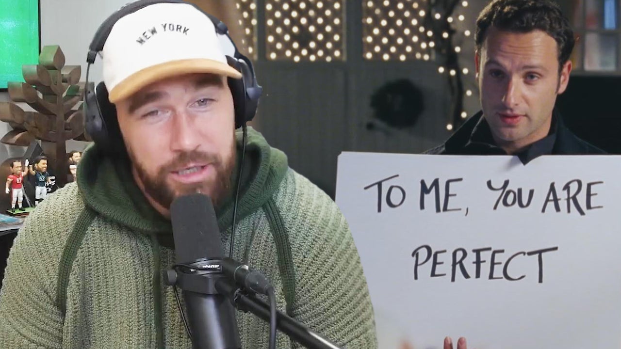 Watch Travis Kelce Review Love Actually,’ Joke About ‘Iconic’ Cue Card Scene [Video]