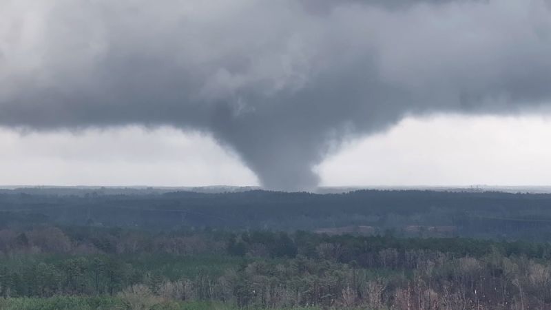 Watch: Video shows long-track tornado on ground