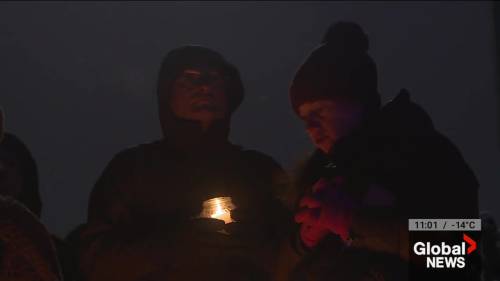 Calgarians hold vigil for slain mother and her father [Video]