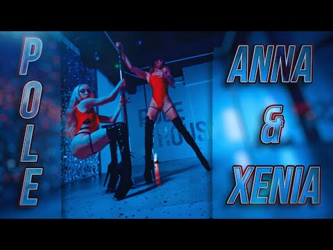 Anna and Xenia Neon Pole Dance [Video]