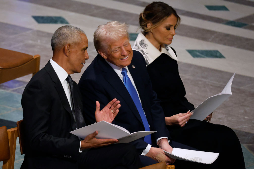 Trump and Obama At Jimmy Carter