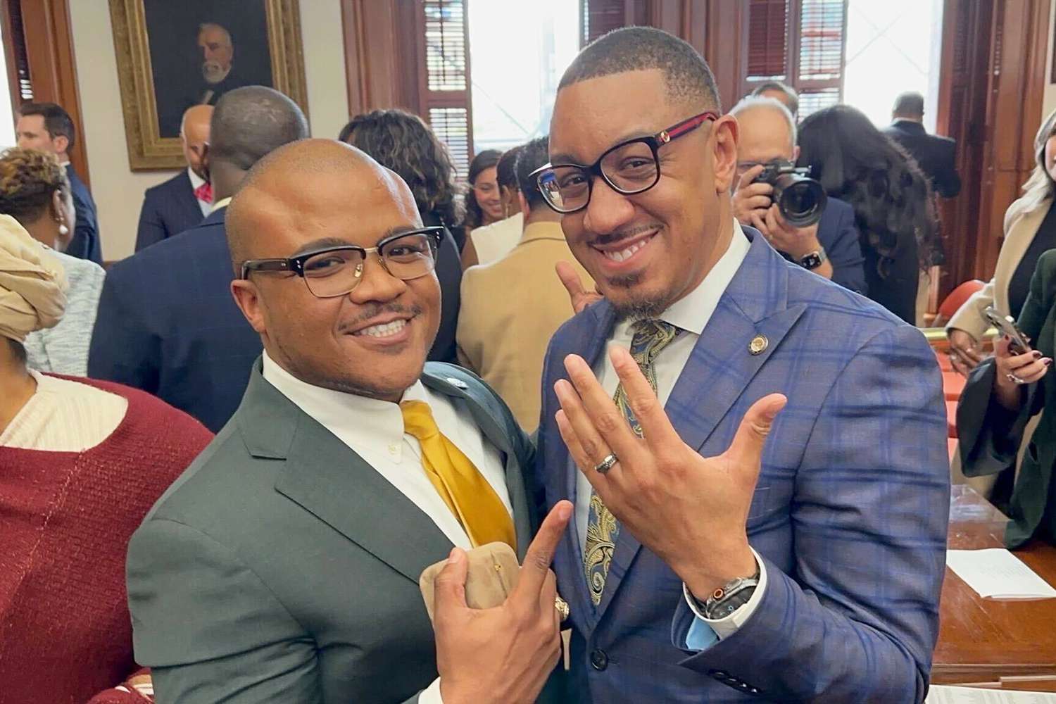 Texas Rep. Venton Jones Proposes to Partner Gregory Scott Jr. at State Capitol [Video]