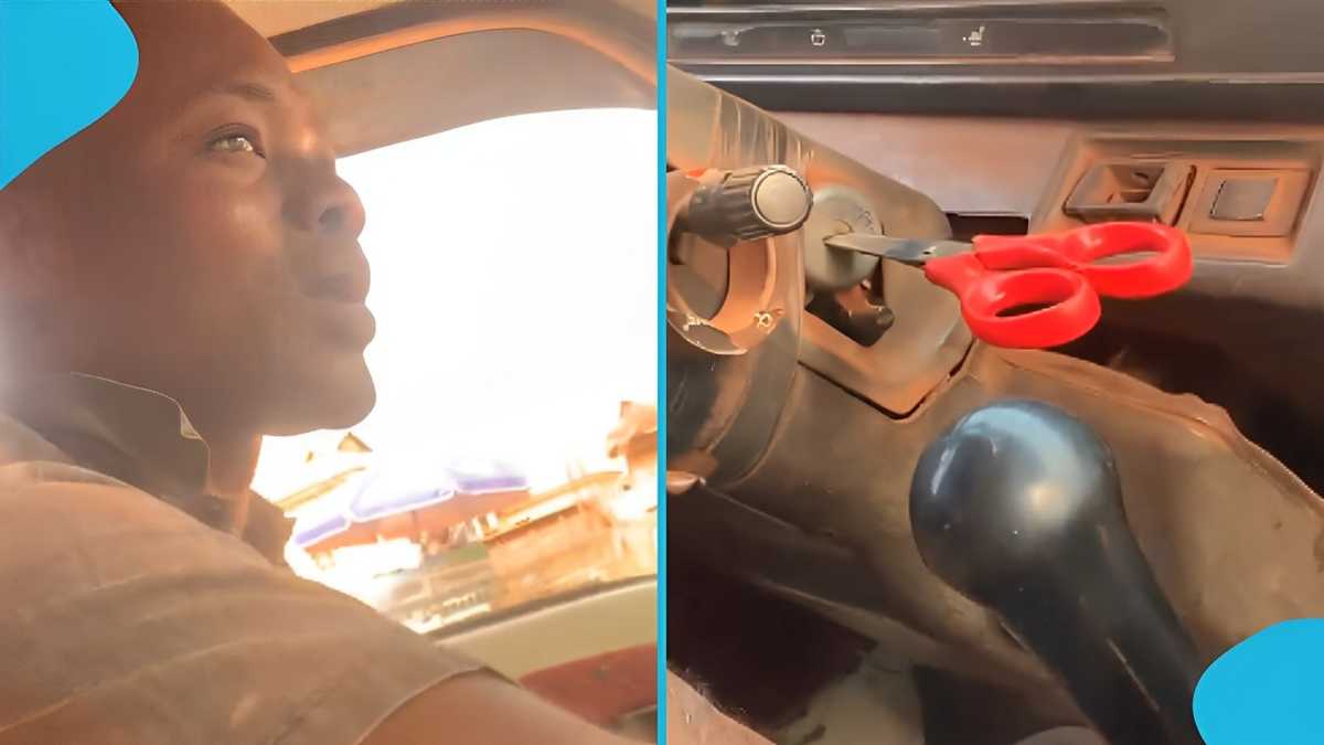 Ghanaian Man Uses Scissors As Car Key, Video Ignites Laughter